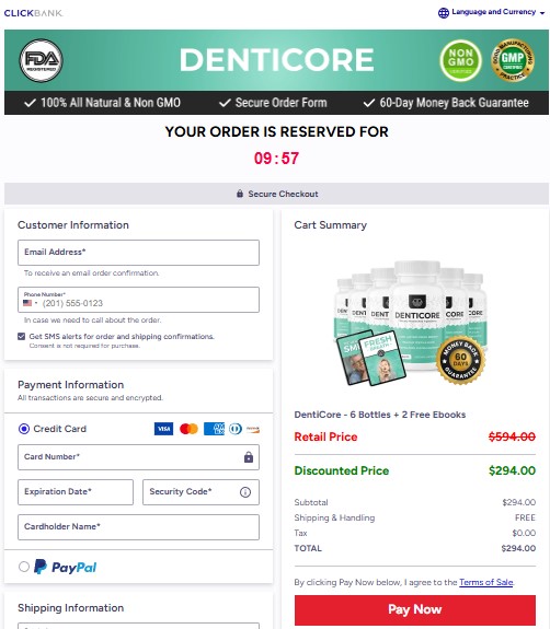 DentiCore Order Page